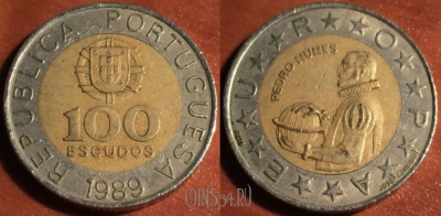 Португалия 100 эскудо 1989 года, KM# 645, 048-020