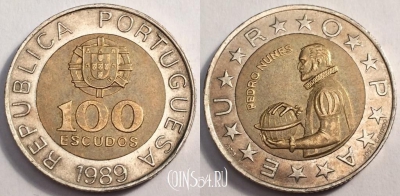 Португалия 100 эскудо 1989 года, KM# 645, 081-046b