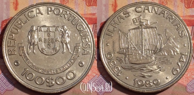 Португалия 100 эскудо 1989 года, KM# 646, 095c-078