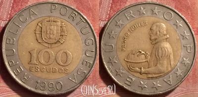 Португалия 100 эскудо 1990 года, KM# 645, 051l-060
