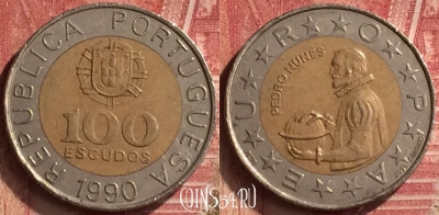 Португалия 100 эскудо 1990 года, KM# 645, 054n-032