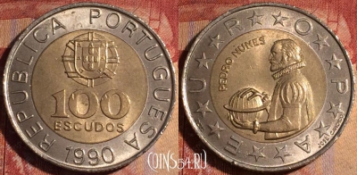 Португалия 100 эскудо 1990 года, KM# 645, 161a-025