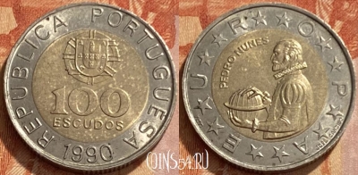 Португалия 100 эскудо 1990 года, KM# 645, 461q-419