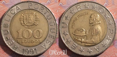 Португалия 100 эскудо 1991 года, KM# 645, a135-007