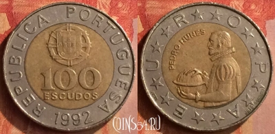 Португалия 100 эскудо 1992 года, KM# 645, 089n-111