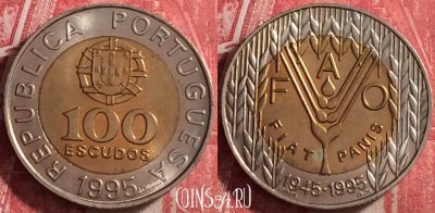Португалия 100 эскудо 1995 года, KM# 678, UNC, 112j-138