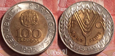 Португалия 100 эскудо 1995 года, KM# 678, UNC, 252j-105