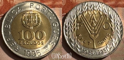 Португалия 100 эскудо 1995 г., фао, KM# 678, UNC, s510s-020
