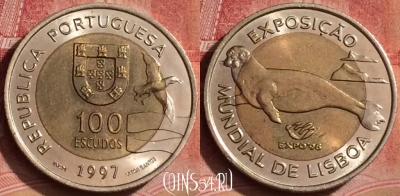 Португалия 100 эскудо 1997 года, KM# 693, UNC, 076l-061
