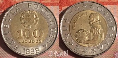 Португалия 100 эскудо 1998 года, KM# 645, 115b-130