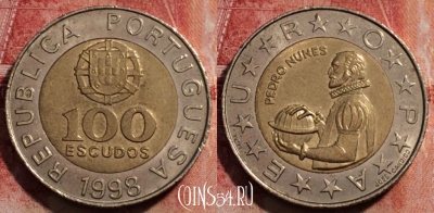 Португалия 100 эскудо 1998 года, KM# 645, 231-097 ♛