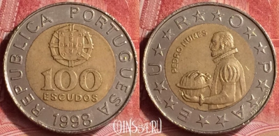 Португалия 100 эскудо 1998 года, KM# 645, 350l-090