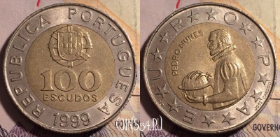 Португалия 100 эскудо 1999 года, KM# 645, 182a-025