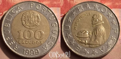 Португалия 100 эскудо 1999 года, KM# 645, 424-130