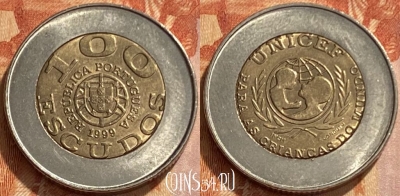 Португалия 100 эскудо 1999 года, KM# 722, 461q-418 ♛