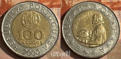 Португалия 100 эскудо 2000 г., редкая, KM# 645, s080t-057 ♛