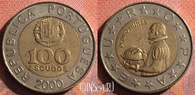 Португалия 100 эскудо 2000 г., редкая, KM# 645, 343-061