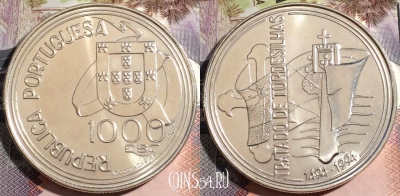 Португалия 1000 эскудо 1994 года, Серебро, Ag, KM# 675