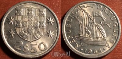 Португалия 2.5 эскудо 1984 года, KM# 590, 053-006
