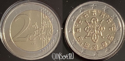 Португалия 2 евро 2007 г., RARE, KM# 747, BU, 401l-008 ♛
