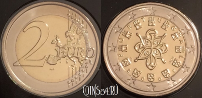 Португалия 2 евро 2008 года, KM# 767, BU, 401l-064 ♛