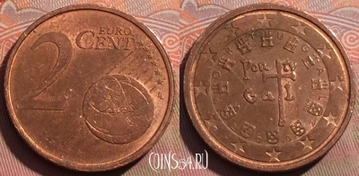 Португалия 2 евроцента 2002 года, KM# 741, 246a-079