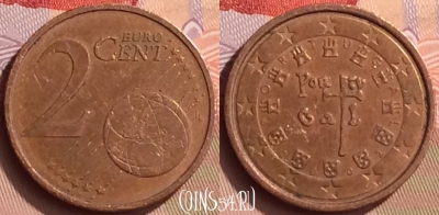 Португалия 2 евроцента 2002 года, KM# 741, 442-125