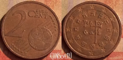 Португалия 2 евроцента 2007 года, KM# 741, 320n-126