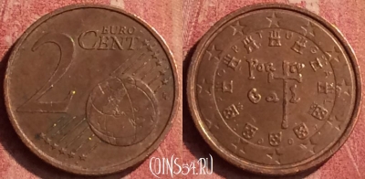 Португалия 2 евроцента 2007 года, KM# 741, 385n-065