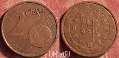 Португалия 2 евроцента 2008 года, KM# 741, 377n-114