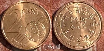 Португалия 2 евроцента 2008 года, KM# 741, UNC, 507s-085
