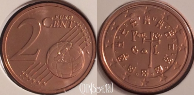 Португалия 2 евроцента 2009 года, KM# 741, BU, 401l-198