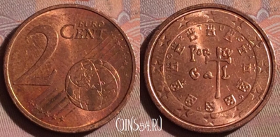 Португалия 2 евроцента 2010 года, KM# 741, 233b-032