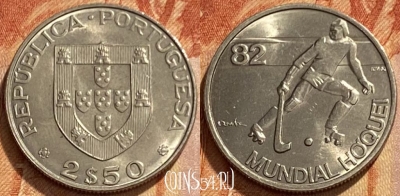 Португалия 2.5 эскудо 1982 года, KM# 613, 461q-437 ♛