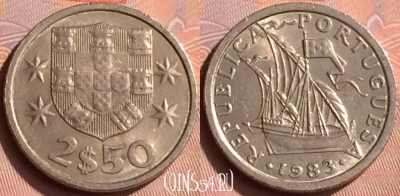 Португалия 2.5 эскудо 1983 года, KM# 590, 237n-107