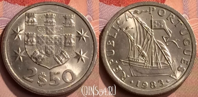 Португалия 2.5 эскудо 1983 года, KM# 590, 417-140