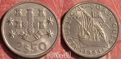 Португалия 2.5 эскудо 1984 года, KM# 590, 440-042