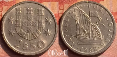 Португалия 2.5 эскудо 1985 года, KM# 590, 267n-021
