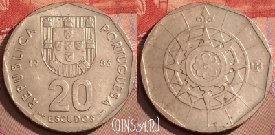 Португалия 20 эскудо 1986 года, KM# 634, 092l-056