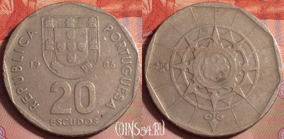 Португалия 20 эскудо 1986 года, KM# 634, 228k-022