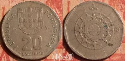Португалия 20 эскудо 1987 года, KM# 634, 044n-200