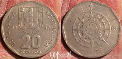 Португалия 20 эскудо 1987 года, KM# 634, 374l-067