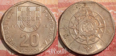 Португалия 20 эскудо 1988 года, KM# 634, a071-122