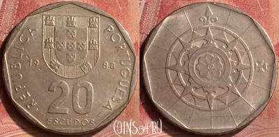 Португалия 20 эскудо 1988 года, KM# 634, 107m-006