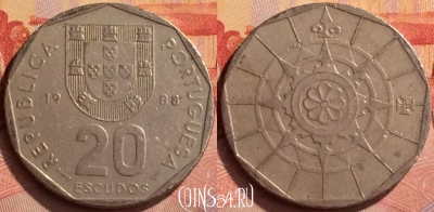 Португалия 20 эскудо 1988 года, KM# 634, 261n-059