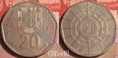 Португалия 20 эскудо 1988 года, KM# 634, 430-030