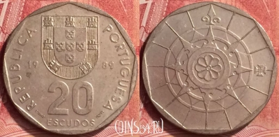 Португалия 20 эскудо 1989 года, KM# 634, 062m-099
