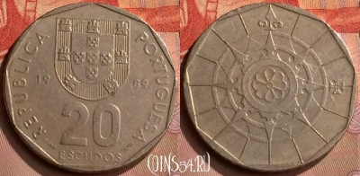 Португалия 20 эскудо 1989 года, KM# 634, 419-019
