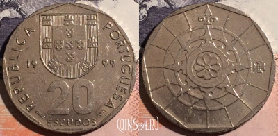 Португалия 20 эскудо 1999 года, KM# 634, a104-033