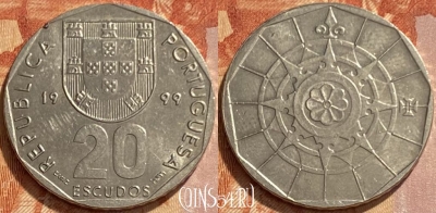 Португалия 20 эскудо 1999 года, KM# 634, 461q-412